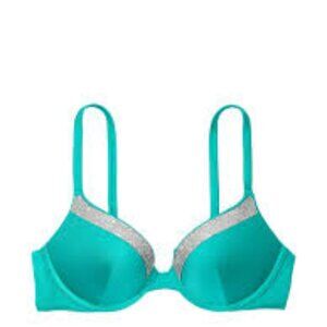 Very Sexy Shine Trim Push-Up Bikini Top Capri Sea Size 32A